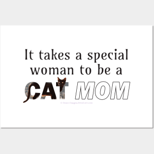 It takes a special woman to be a cat mom - black cat oil painting word art Posters and Art